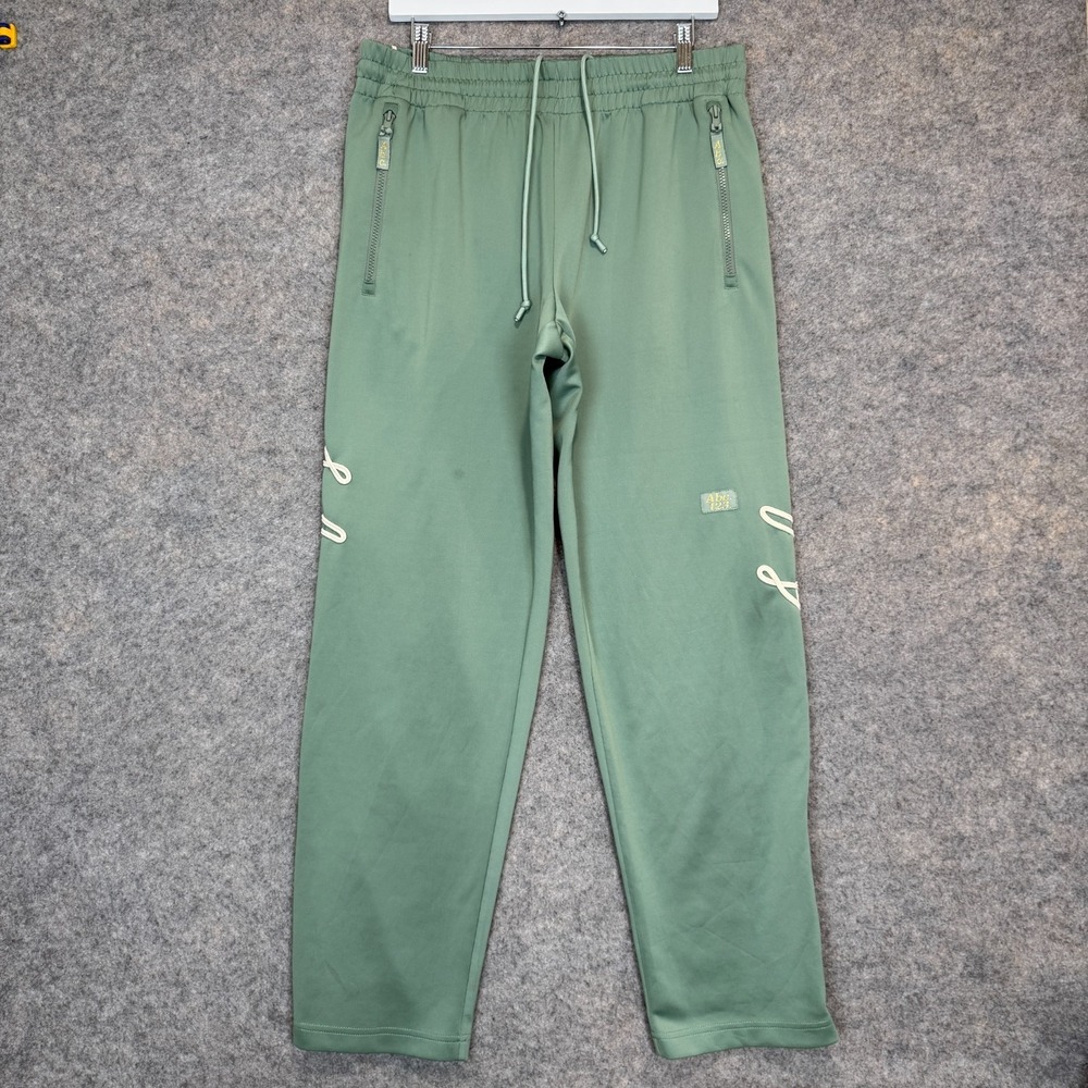 Advisory Board Crystals ABC‎ Track Pants Mens Large Green Embroidered Ankle Zip